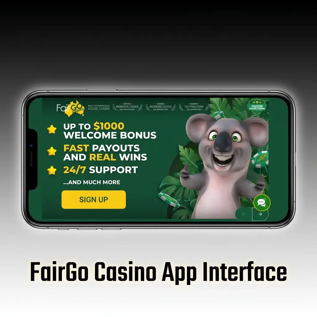 FairGo Casino mobile app interface on smartphone screen