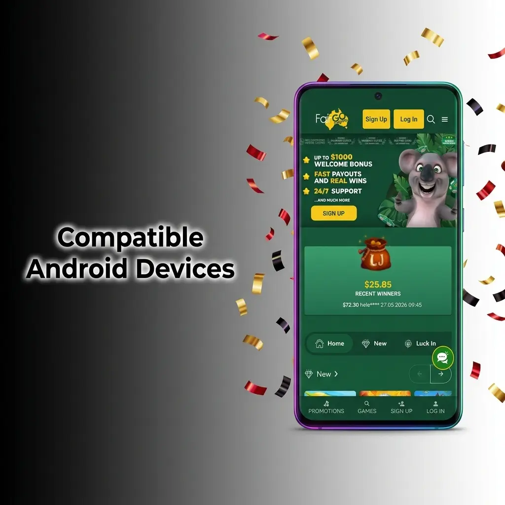 Compatible Android devices for FairGo Casino app