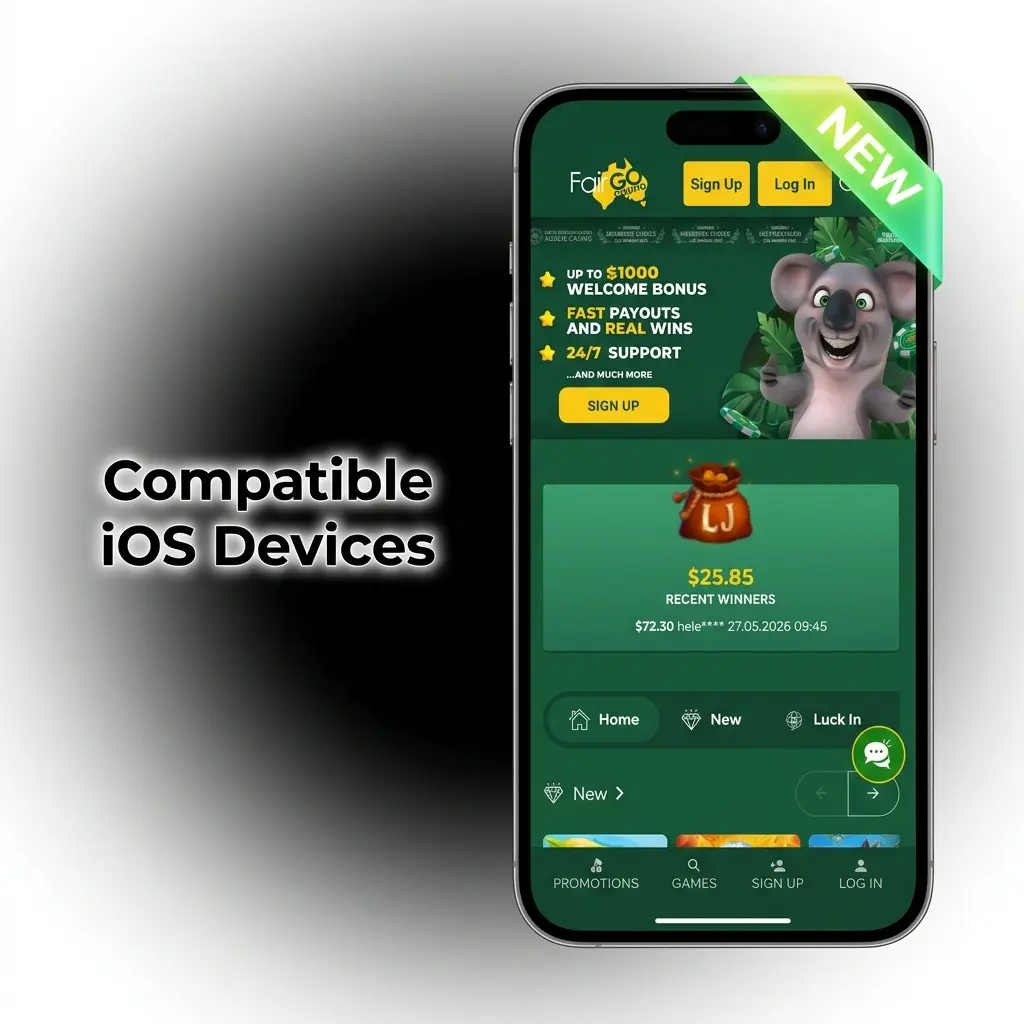 Compatible iOS devices for FairGo Casino app