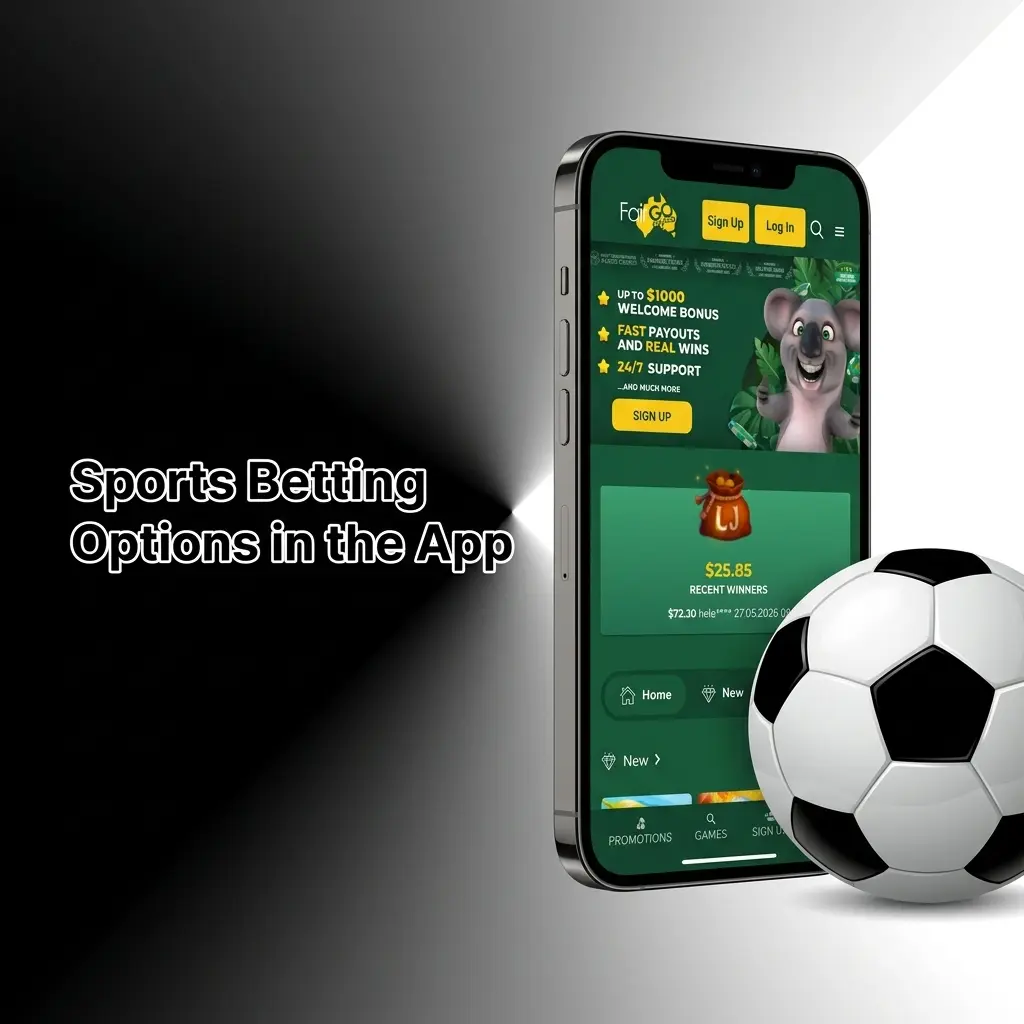 Sports betting options on FairGo Casino mobile app