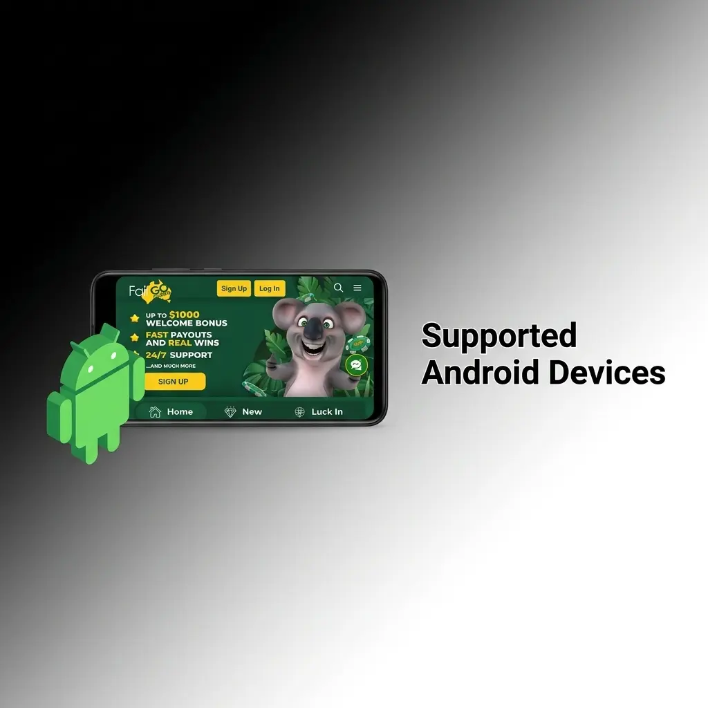 Supported Android devices running FairGo Casino PWA