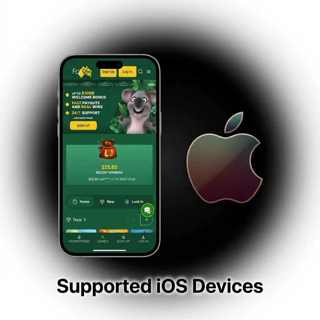 Apple iOS devices supporting FairGo Casino PWA