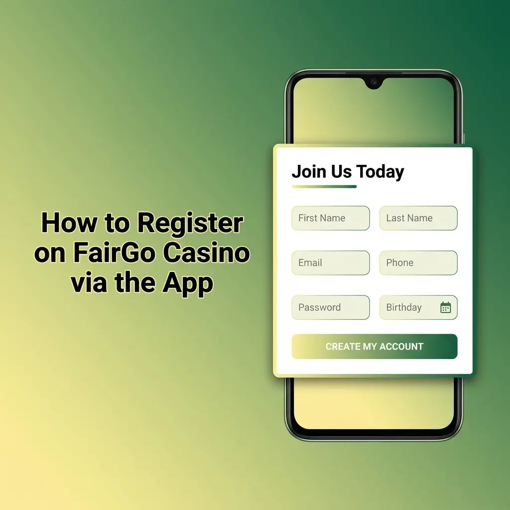 FairGo Casino mobile app registration screen