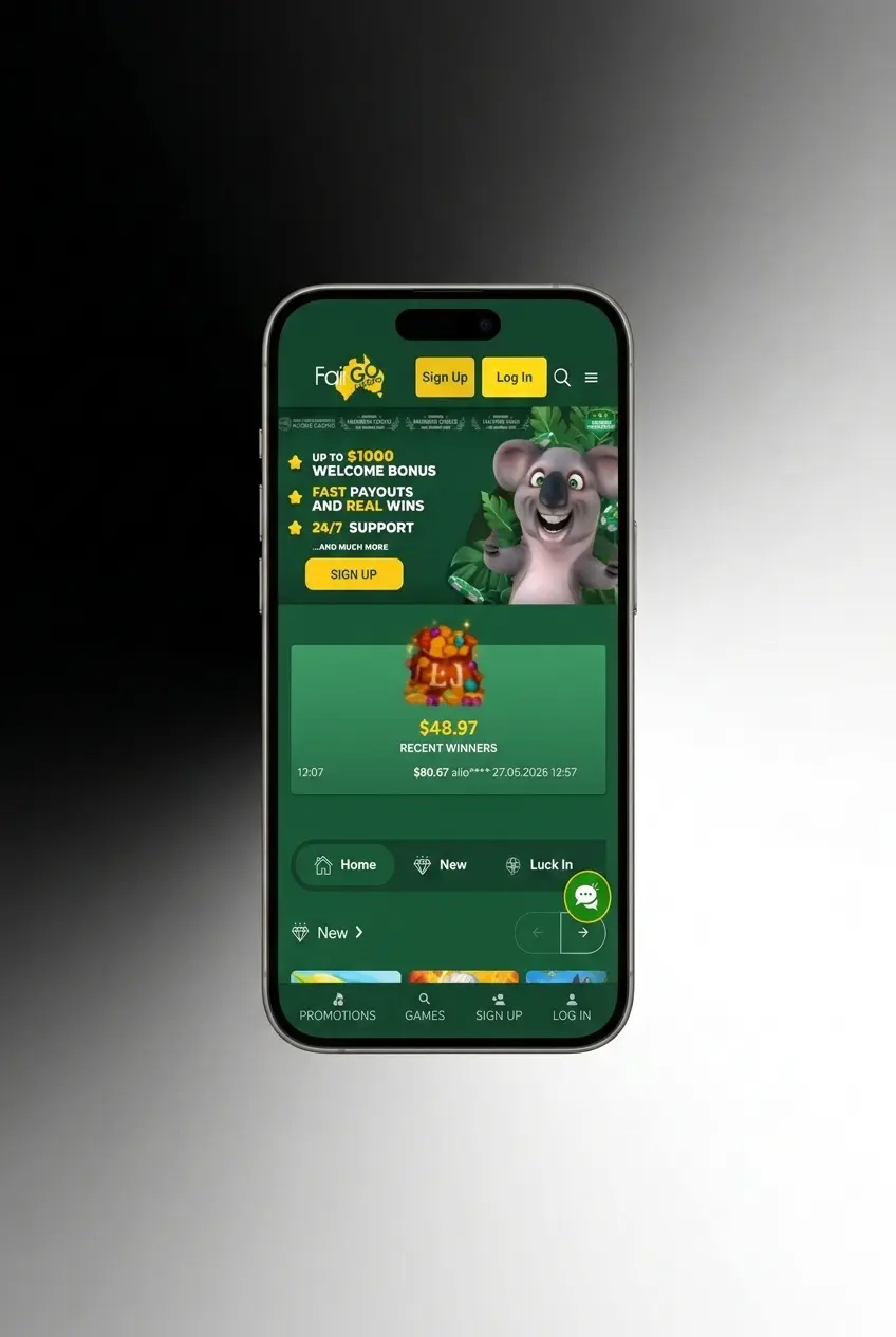FairGo Casino mobile browser login screen